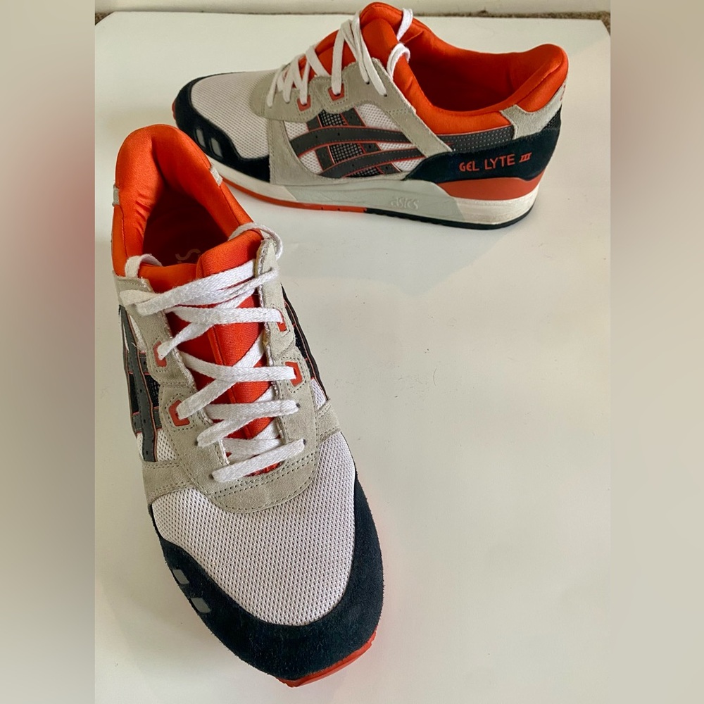 ASICS Orange and White,Black Athletic Shoes. 13